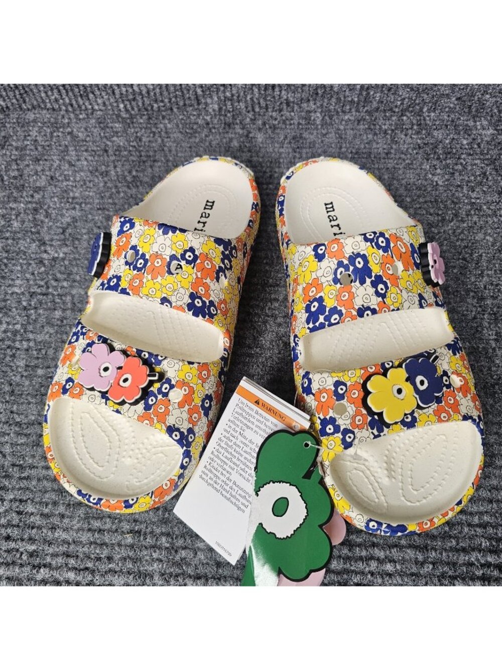 Crocs Marimekko Sandal Slides 211121-90H Floral 70s Hippie Size 9 NEW W Tag - Picture 1 of 6